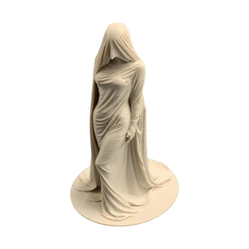 Dunkle Ästhetik Göttinnen-Skulptur 3D-gedruckte Desktop-Ornamente Retro-Umhang Frauenstatue Heimdekoration