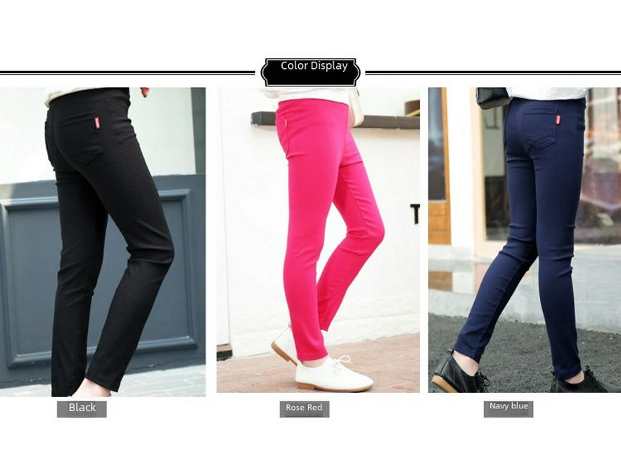 2022 Dziecięce Elastyczne Spodnie Ołówkowe: Style Wiosna/Lato dla Dziewczynek, Rozmiary Średnie/Duże, Etykiety Wciskane, Wszechstronne jako Odzież Wierzchnia, Dostawa Jednoczęściowa.