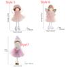 Christmas Plush Angel Girl Dolls Ornaments Xmas Tree Pendant Hanging Decoration For Home New Year Decor Supplies Kids Gifts
