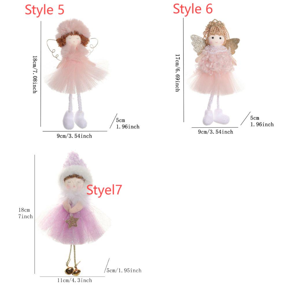 Christmas Plush Angel Girl Dolls Ornaments Xmas Tree Pendant Hanging Decoration For Home New Year Decor Supplies Kids Gifts