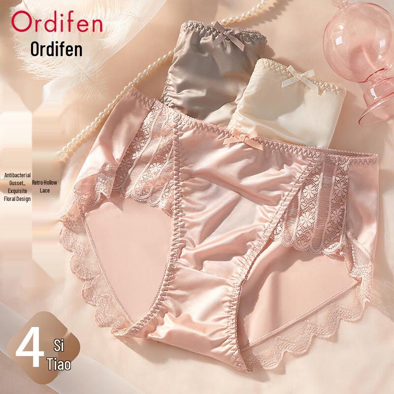 Ordifen Luxurious Seamless Lace Mid-Rise Briefs M