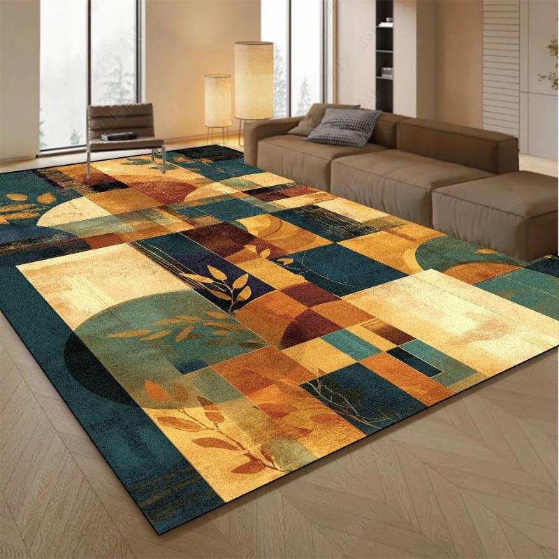 Moderner Geometrische Kunst Wohnzimmerteppich Buntes Abstraktes Design Indoor Teppich Dekorative Fußmatte für Wohnzimmer Heimdekor