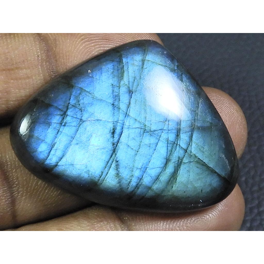 

85Cts. Natural Labradorite Blue Fire Pear Cabochon Loose Gemstone 30X42X07MM B-17