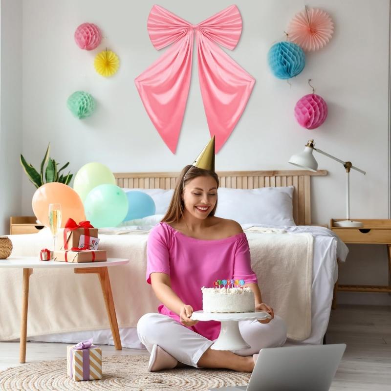 Sophisticated Big Pink Bowknot Wall Decoration For Coquettes Birthday And Bachelorette Party Festival Home Decors