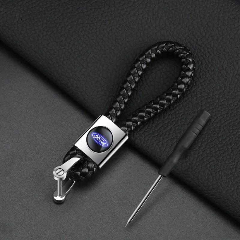 Car Sticker Hot For Ford Car Metal Leather Key Chain High Quality Gift For Ford Focus 2 MK2 4 MK3 MK4 ST Mondeo Festiva Fusion S