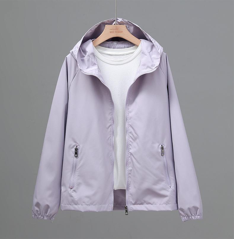 Trendiger Damen-Kapuzen-Windbreaker für Anfang März - Koreanischer Stil, Leicht, Sonnenschutz für Frühling, Sommer, Herbst
