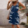 Women's Casual Sundress With Pockets Summer Boho Beach Dress Floral Blouses For Women T-Shirts Dress V Neck Loose Tank Dresses