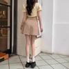 Pleated Skirt with Pockets for Women Summer High Waisted A Line Slimming Versatile Skirt Suit Fabric Casual All Match Versatile Grey Skirt