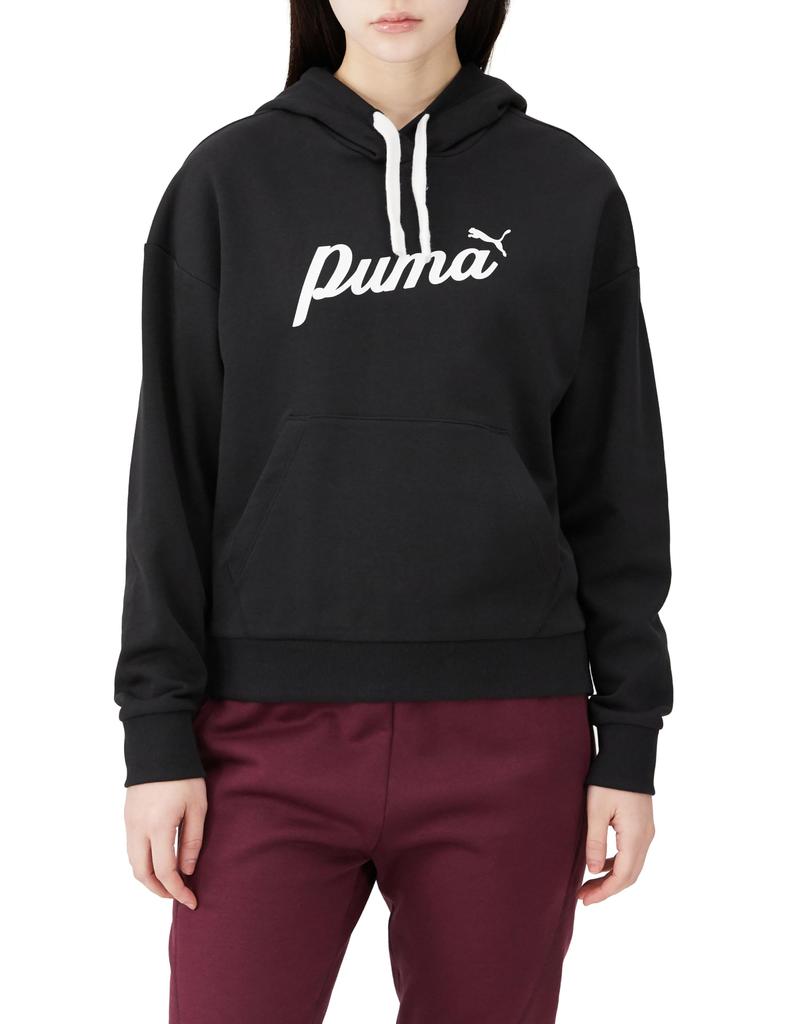 Puma BLOSSOM Graphic Hoodie Black ESS+ Sweatshirt, 681155, Women's, Spring/Summer 2024, (01)