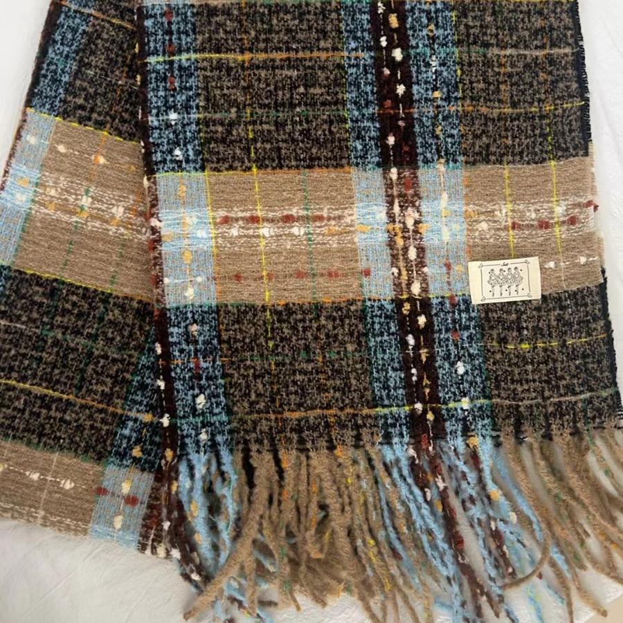 New Style Korean Style Hoop Yarn High Quality Imitation Cashmere Winter Student All Match Plaid Thickened Warm Scarf