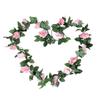Elegant 2.4m Handmade Silk Rose Flower Ivy Vine Leaf Garland For Home Decoration