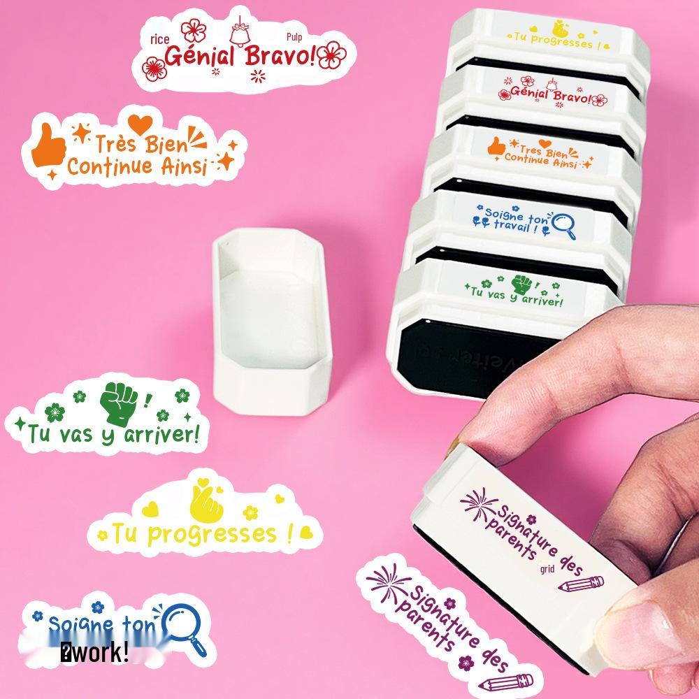 6-in-1 Teacher's Multi-Layer Stamp: Building Blocks, Scoring, Weather, Drinking Water, Encouragement