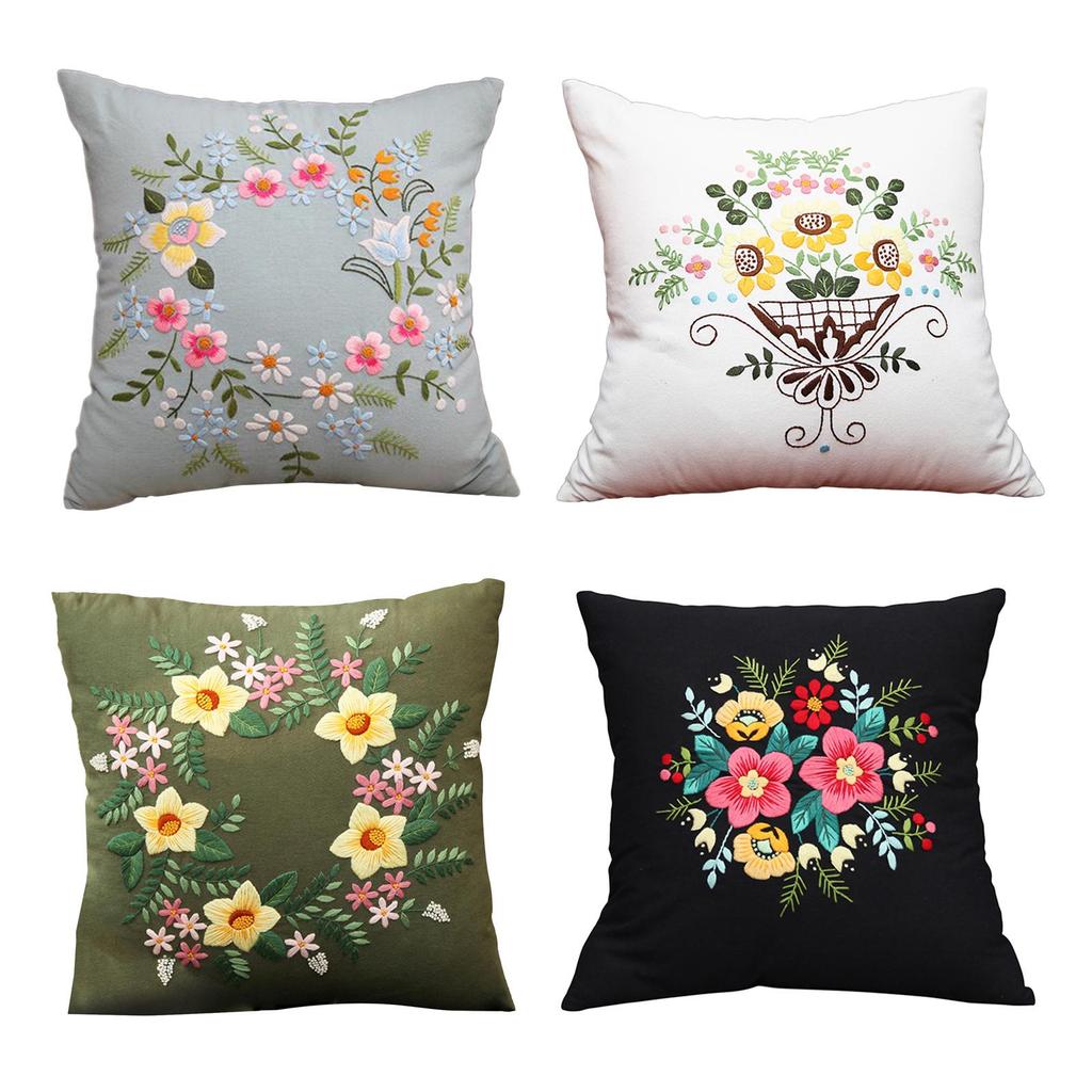 DIY Embroidery Pillow Covers Kit Home Decor Pillow Case Kit Cross Stitch Kits for Sewing Supplies Wedding Sofa Kids Decorative