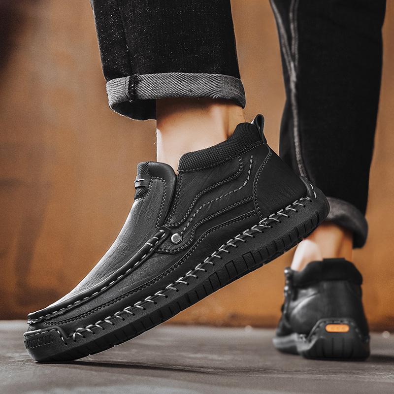 38-48 Handgefertigte Echte Lederstiefel Herrenschuhe Bequeme Stiefeletten Für Herren Freizeitschuhe Große Größen Werkzeugschuhe