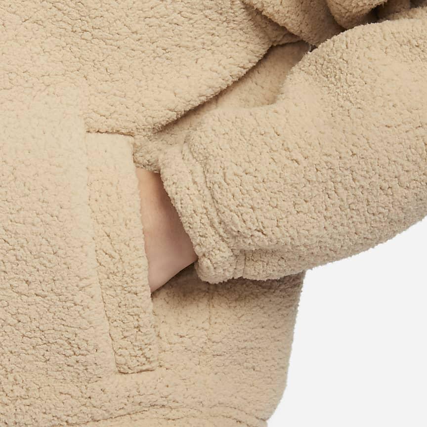 Nike Sportswear Fleece Jacket With Single-Breasted Collar Women Outerwear Maize FB8708-200