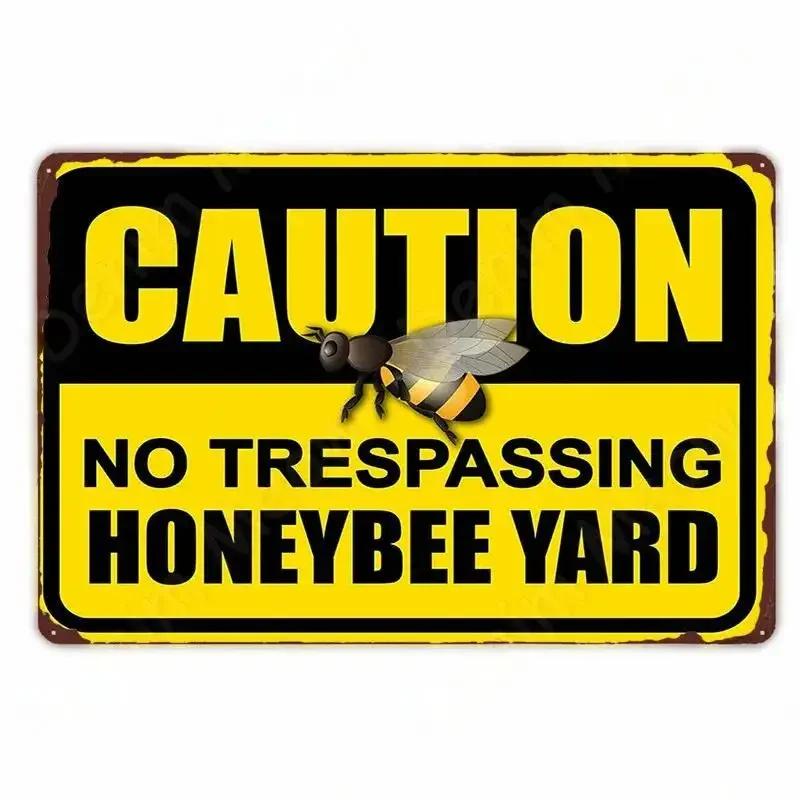 Vintage Bee Kind Funny Poster Honeybee Happy Retro Metal Sign Home Outdoor Wall BeeKeeper Slogans Art Tin Plate Decoration