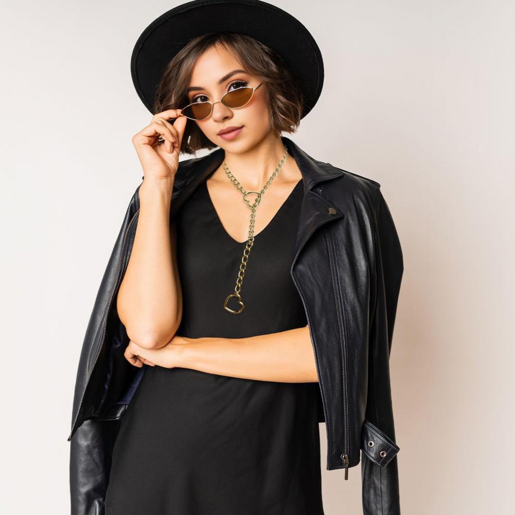 Hop Necklace Stylish Heart Pendant Necklace for Women Adjustable Hop Jewelry Stainless Steel Rock Star Singer Neckpiece for Club