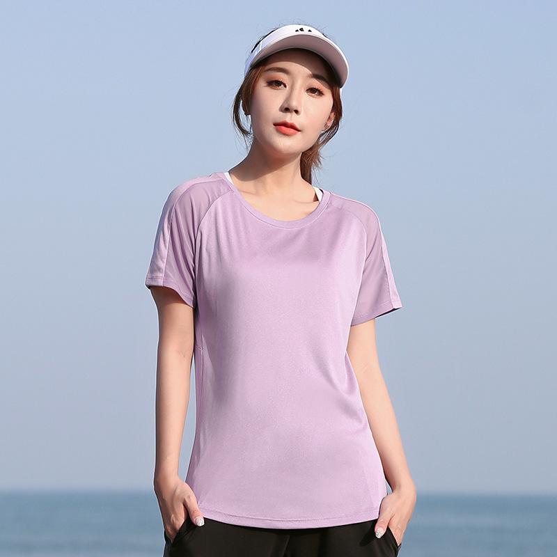 Plus Size Quick-Dry Women's Yoga T-Shirt - Summer Short Sleeve Loose Fit