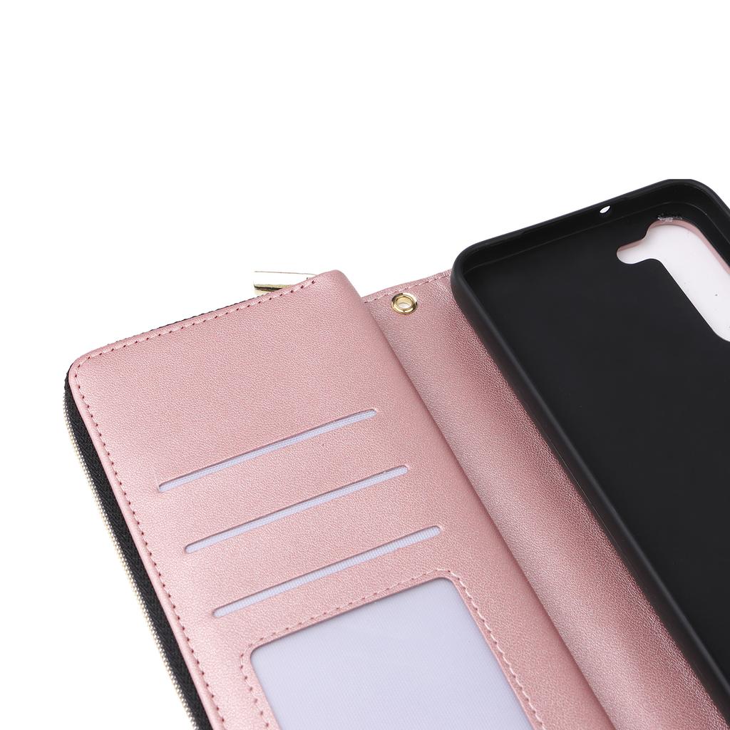 R20 For Samsung Galaxy S23 Leather Case Zipper Wallet Folio Flip Phone Cover
