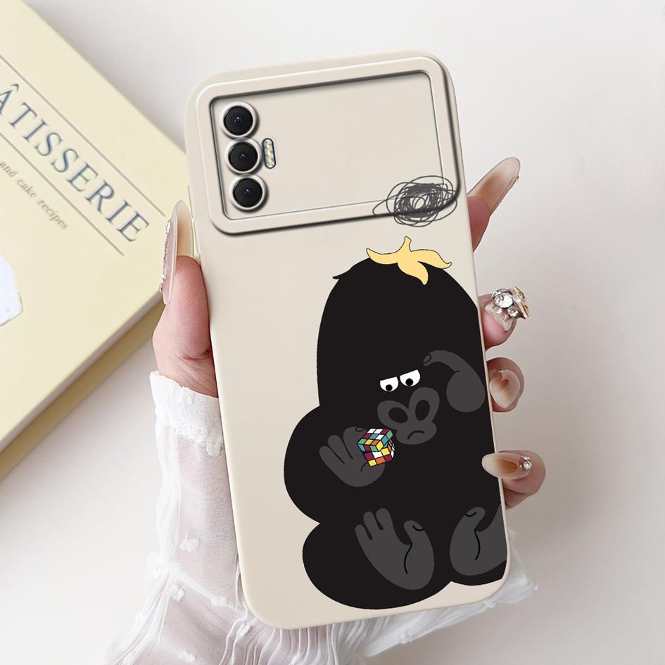 6.6" For Tecno Spark 8P 2021 Case Lovely Panda Cartoon Camera Protection Soft Matte Cover For Tecno Spark8P 8 P KG7H KG7n Bumper