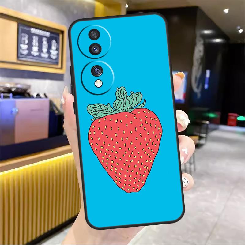 Strawberry Red For Honor Magic 8 7 6 5 Lite Case For Honor 200 400 Pro 50 70 90 X8c X8b X9a X9b X9c Win RT