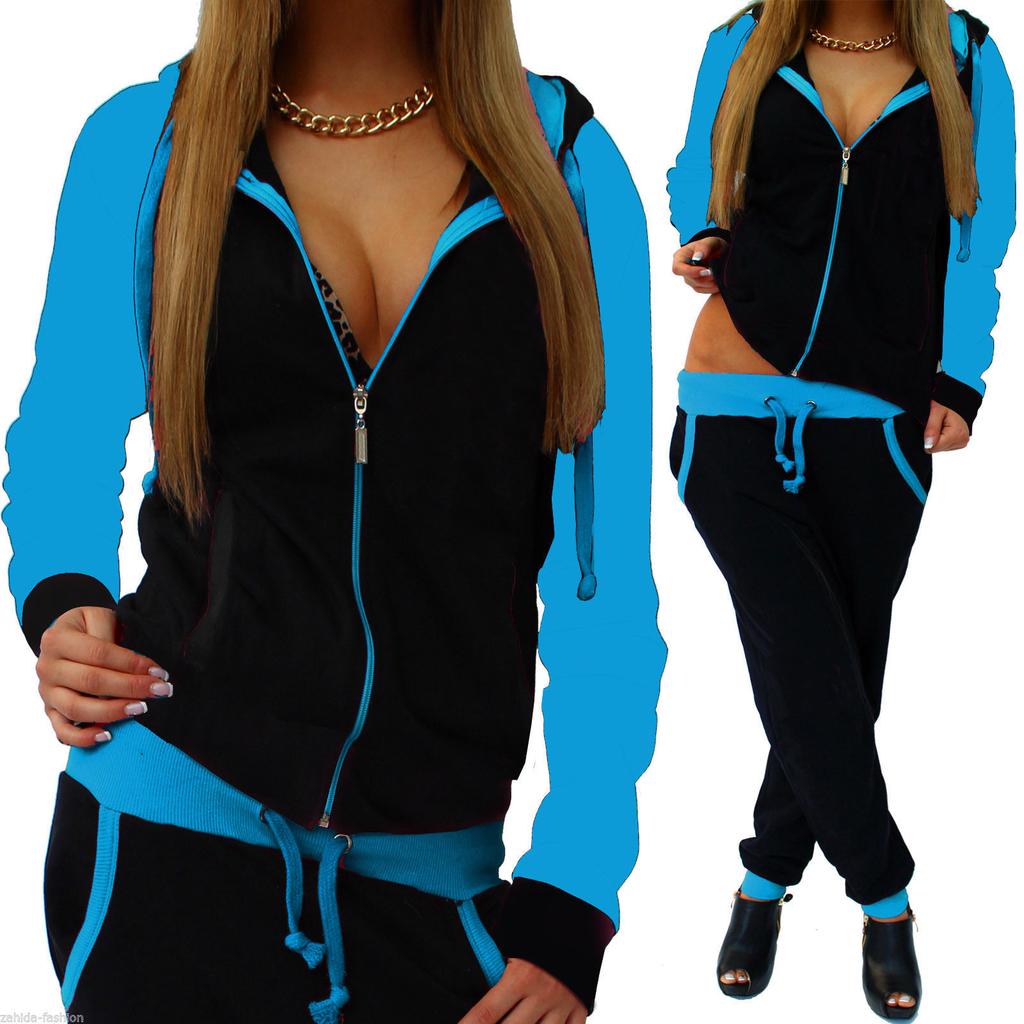 Sports New Style Womens Hoodie Set Sweatshirt Casual Track Suit Jogging Femme
