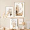 Beige Dahlia Peony Rose Daisy Flower Leaf Posters And Prints Canvas Painting Nordic Wall Art Pictures Living Room Home Decor