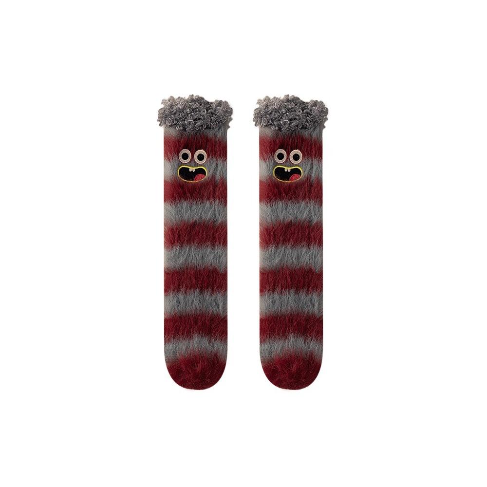 Kawaii Funny Winter Socks Cartoon Pattern Medium Tube Floor Socks Thickened Warm Tube Sock Winter Season