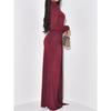Elegant Solid Color Long Sleeve Hip Skirt Dress for Women 2025 Autumn