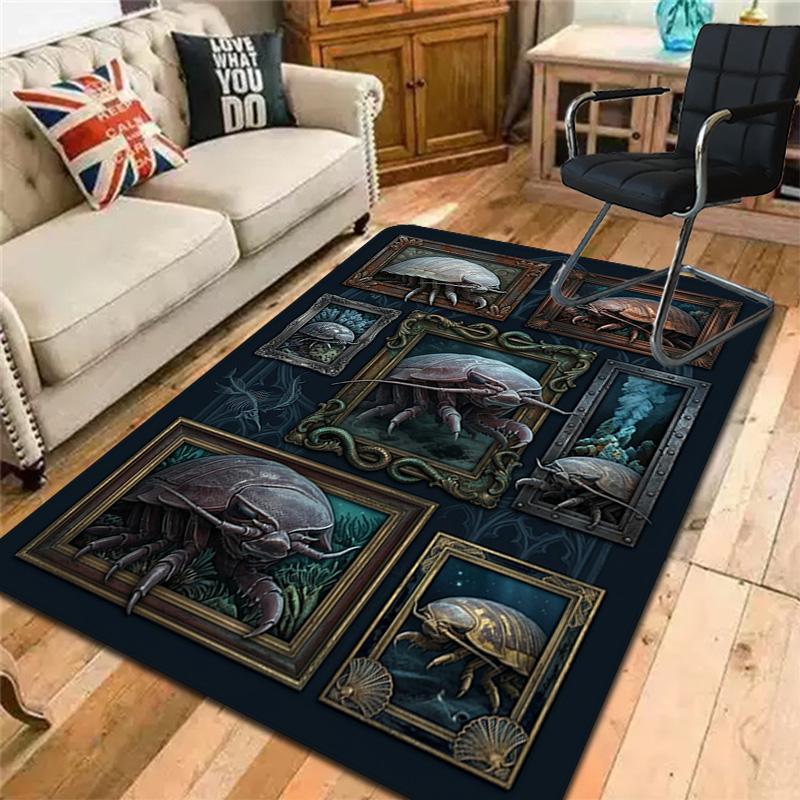 Deep Sea Crab Gallery Pattern Rug Floor Mat for Living Room or Bedroom Soft and Comfortable Carpet a Gift for Birthday and Holiday.