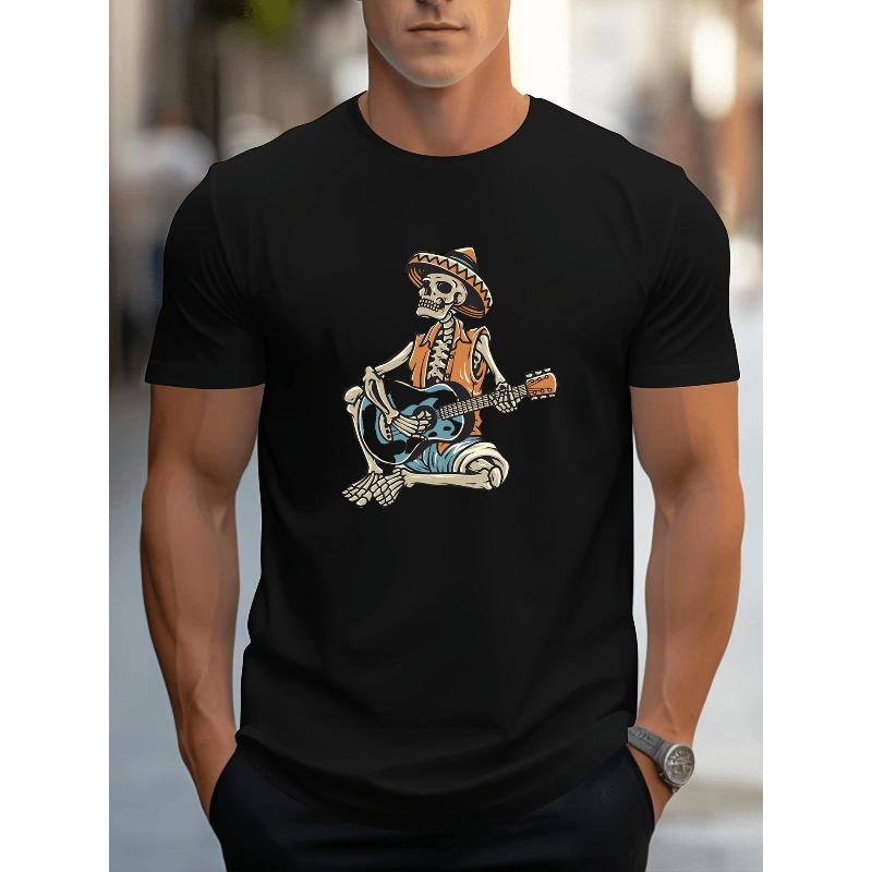

Men S Trendy Short-Sleeve Casual Sports T-Shirt with Print Design, Comfortable Regular Fit, Round Neck, Suitable for Outdoor Wear 4XL чорний