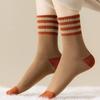 10 Pairs of Women's Winter Striped Pointed Pile Mid-Calf Socks