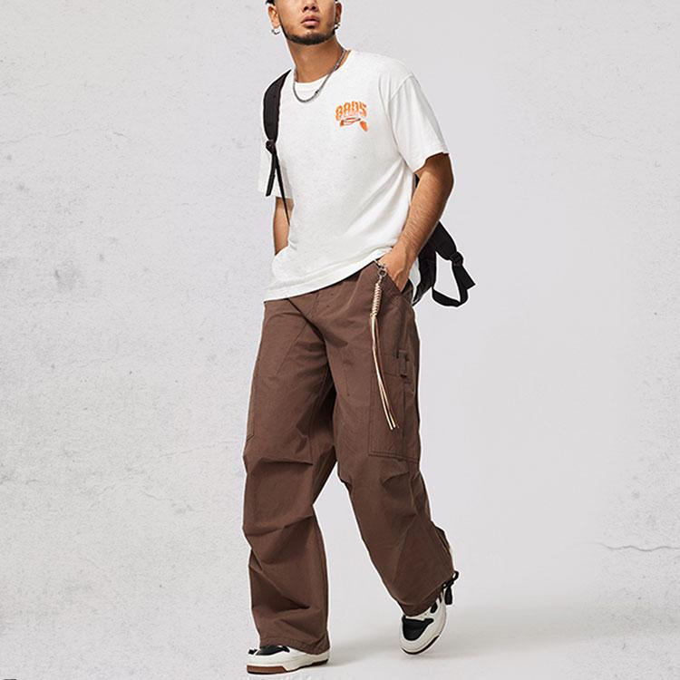 Li Ning X Badfive Basketball Series Logo Print Short Sleeve T-Shirt Men Tops Off-White AHSU157-1