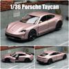 Pdbn6 1/36 Porsche Taycan Toy Car Model For Children RMZ CiTY Diecast Super Sport Miniature Pull Back Collection Gift For Kid Boy