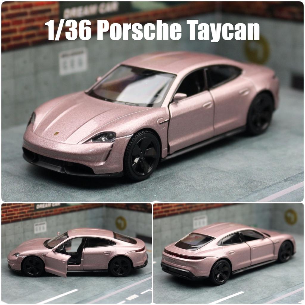 Pdbn6 1/36 Porsche Taycan Toy Car Model For Children RMZ CiTY Diecast Super Sport Miniature Pull Back Collection Gift For Kid Boy