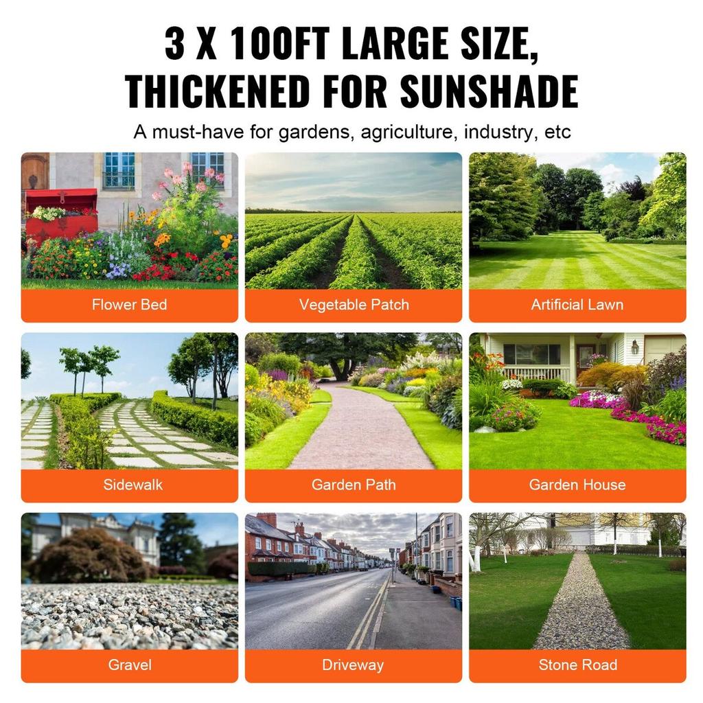 Weed Barrier Landscape Fabric, 3*100FT Heavy Duty Garden Weed Fabric, Woven PP Weed Control Fabric, Driveway Fabric, Geotextile Fabric for