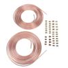 2 Sets 25Ft 3 16in Brake Line Tubing Kit with 32 Fittings 4 Connectors 8 Nuts Galvanized Alloy Brake Line Roll for