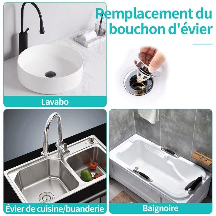 Bonde de lavabo - AIMOONSA - Pop-up universelle - Inox & cuivre - Diam. 34-38 mm - Passoire anti-obstruction