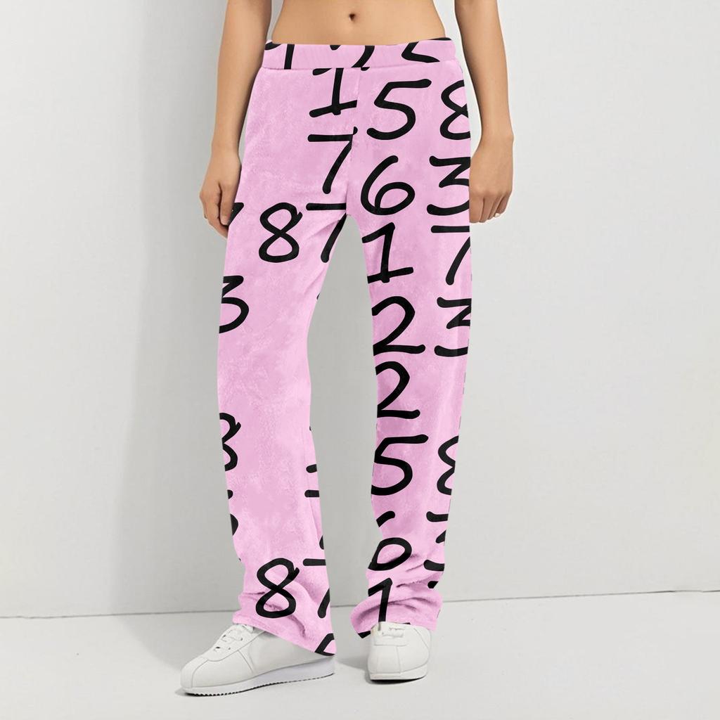 Anime Pysjamasbukser Nattøy Uformelt snøring Elastisk midjebukser Behagelig rett yoga løse bukser