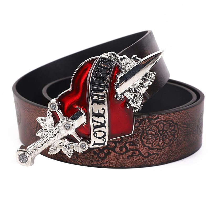 Unisex Faux Stylish Leather Belt With Metal Buckle Belt Paired With Jeans