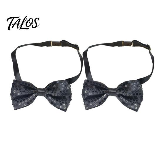 Adult Child Formal Wear Sparkly Sequin Bow Tie, Adjustable Glitter Necktie for Men, Shining Magic Show Tie Shiny Pre-Tied Neck Ties Banquet, Carnival