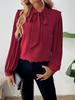 2024 Valentine's Day Lantern Sleeve Bow Collar Women's Shirt
