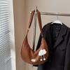 Große Kapazität Teigtaschen-Tasche Damen Herbst Neu Einfache Umhängetasche Aktentasche Lässige Halbmond-Tasche