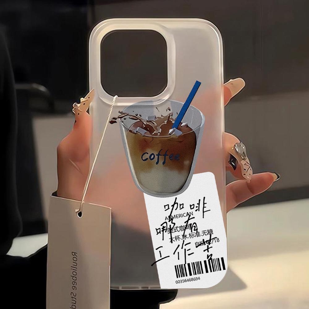 Fashion Coffee Silicone Phone Case For iPhone 13 Pro Max Case for iPhone 11 12 14 15 Pro Max Plus 12 13 Mini Shockproof Cover