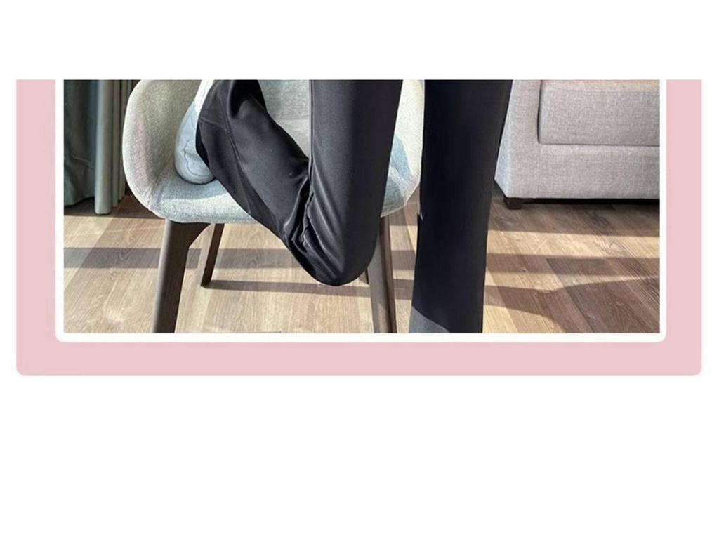 Women's 2026 High-Waisted Slimming Black Micro Flare Suit Pants – New Style Straight-Leg Casual Trousers.