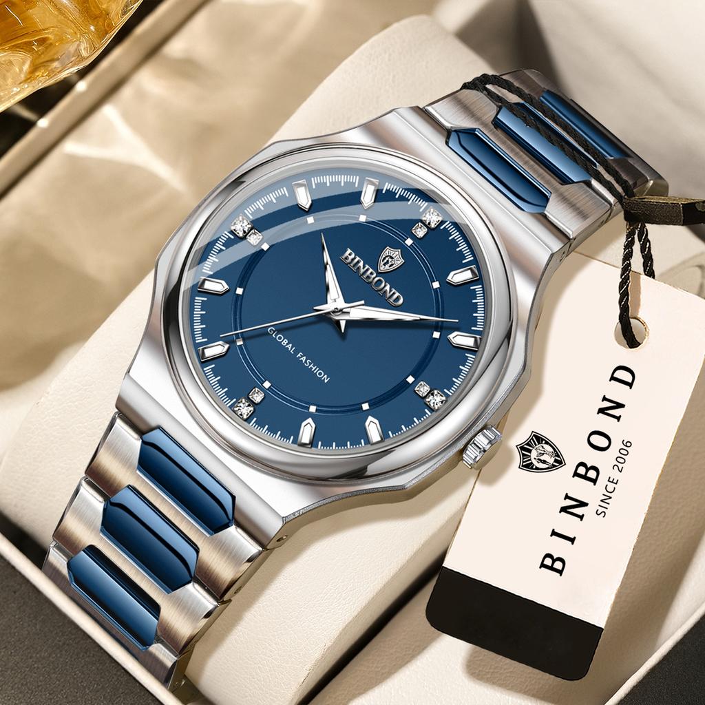 Luxury Quartz Watches for Men Luminous Display Waterproof Male Gifts Watch Steel Strap Reloj Timepiece