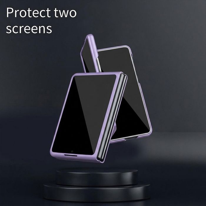 Hülle mit 2 gehärteten Gläsern für Samsung Galaxy Z Fold 8, Hart mit Magnetischem Kreis - Violett