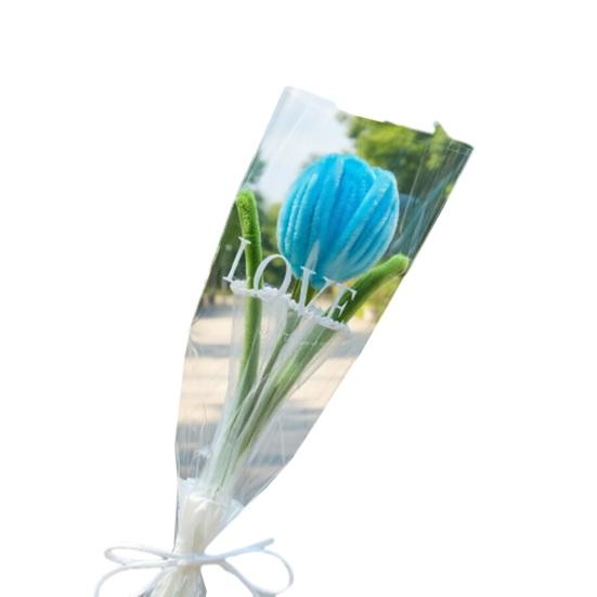 

Twist Stick Tulip Bouquet Suede Texture Artificial Tulip Flowers in Pipe Cleaners Tulip Flowers Bouquet Long-Lasting Simulation Tulips for