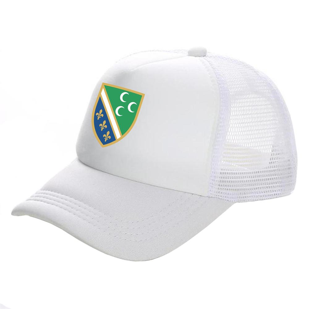 Bosniak National Flag In Sandzak Trucker Cap Summer Unisex Cool Bosnia Baseball Caps Unisex Mesh Net Hats