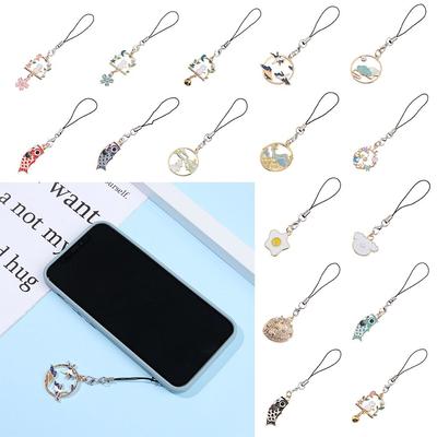 Hang Rope Key Strap Lanyard Cat Mini Cute Phone Case Pendant Flower